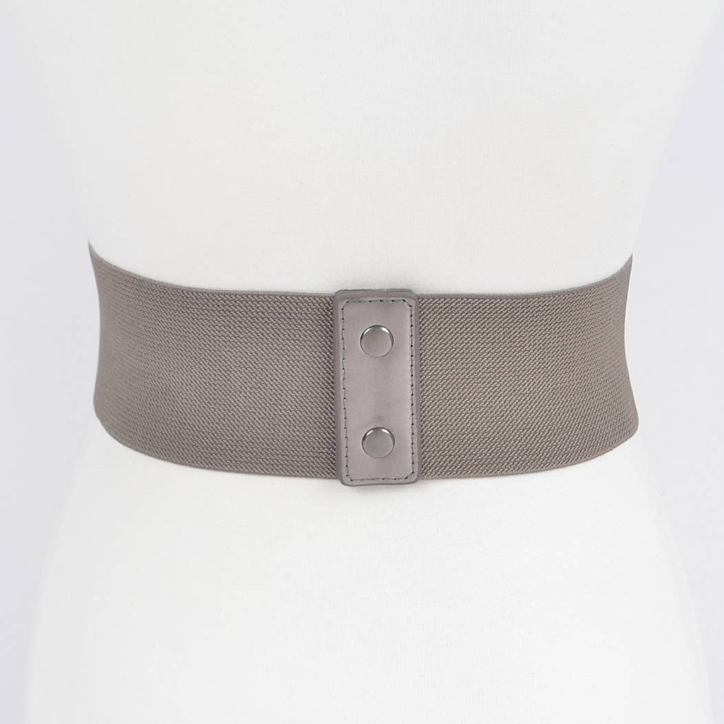 Metallic Corset Elastic Belt: Gun Metal