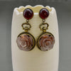 Vintage Glazed Red Agate Earrings