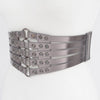Metallic Corset Elastic Belt: Gun Metal