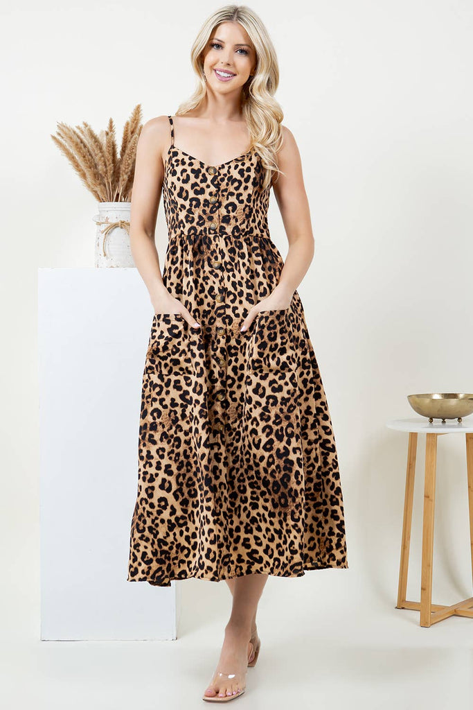 Leopard Print Cami Dress