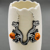 Skele-Saur Pumpkin Dangle Earrings