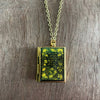 Book Locket Necklace - Sense and Sensibility - Vintage Green: Brass