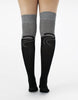 Cat Over Knee Sock Black/Grey