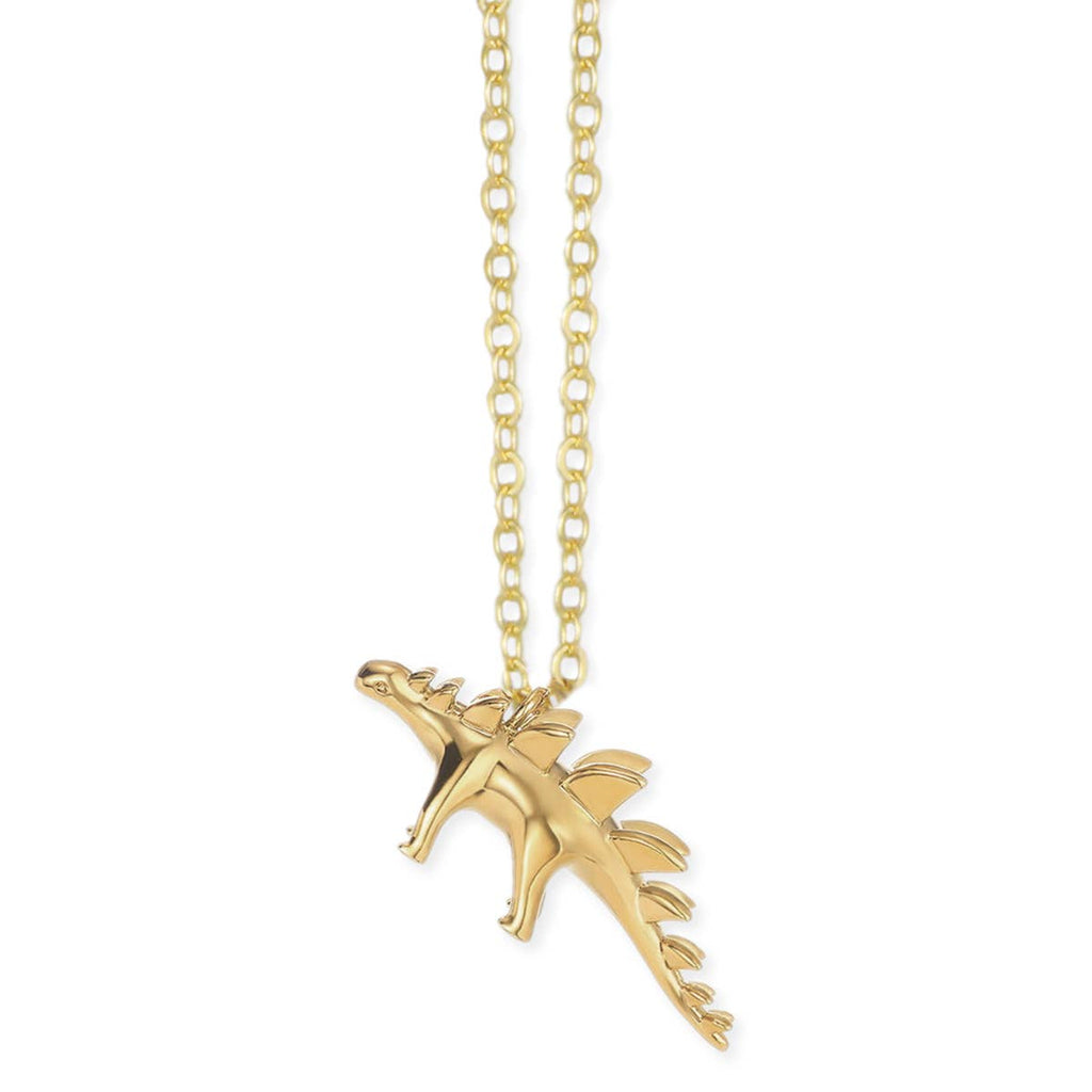 Gold Stegosaurus Necklace