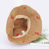Faux Straw Cherry Sun Hat