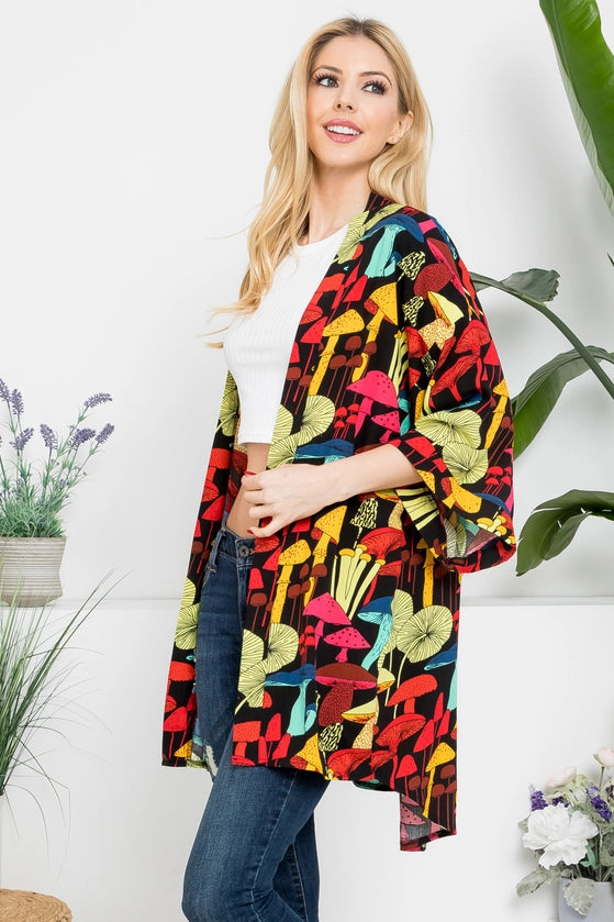 Night Mushrooms Kimono