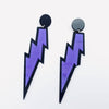Glitter Lightning Earrings: Purple