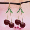 Black Cherry Dangle Earrings