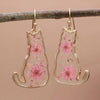 Feline Friend Flower Earrings