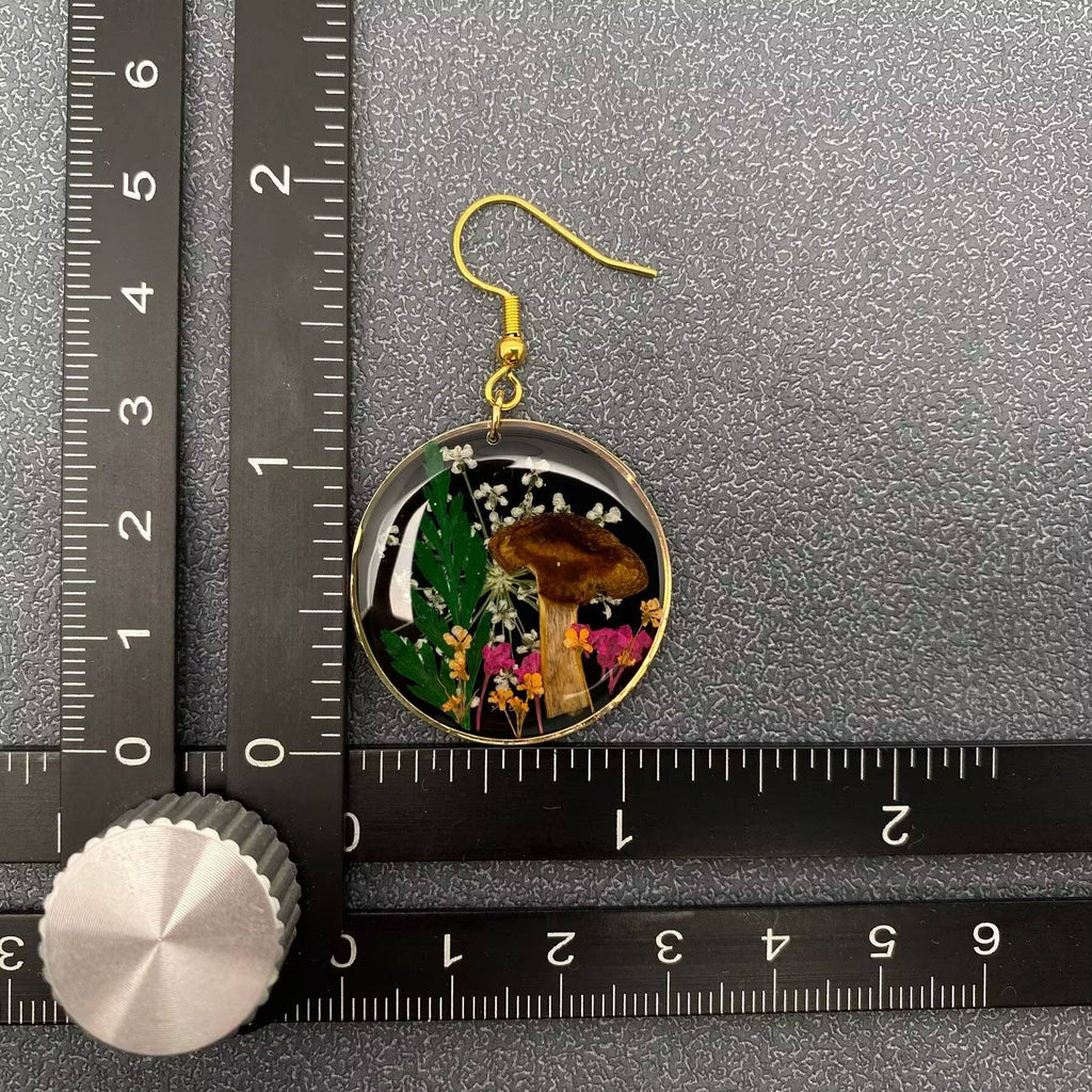 Dried Flowers & Mushroom Earrings