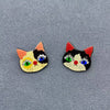 Calico Cat Head Brooch