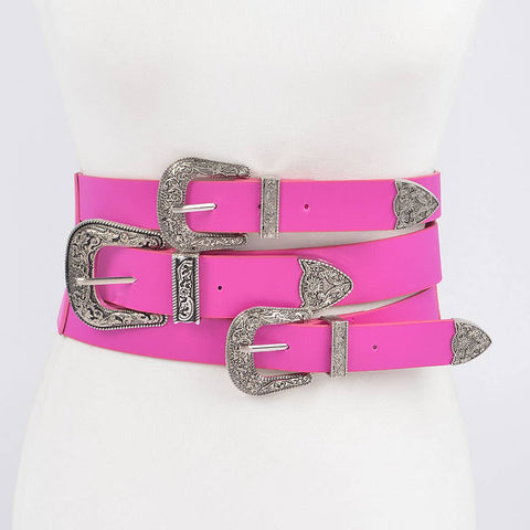 Retro Heart Stretch Belt: Rainbow