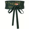 Embroidered Obi Belt: Hunter-Gold