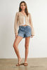 Cotton Crochet Tie-Front Cardigan: Orange