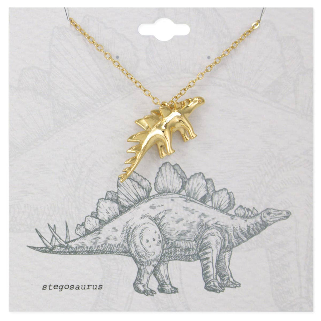 Gold Stegosaurus Necklace