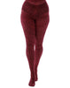 Leopard Printed Tights: Burgundy / One Size