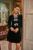 Glow Bow Velvet Mini Dress