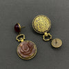 Vintage Glazed Red Agate Earrings