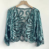 Sequin Tulle Bolero: Peacock