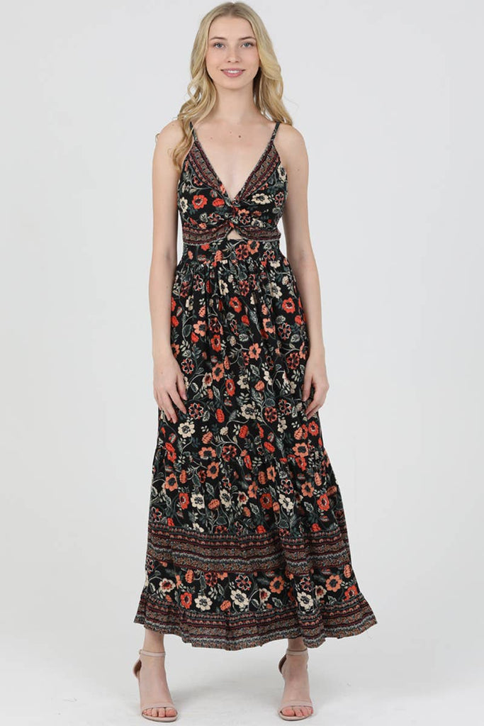 Floral Twist Maxi Dress