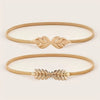Metal Stretch Belt: Gold Fronds