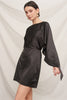 Batwing Sleeve Satin Mini Dress