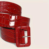 Glossy Faux Croc Belt: Red