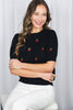 Cherry Embroidered Crew Neck Sweater