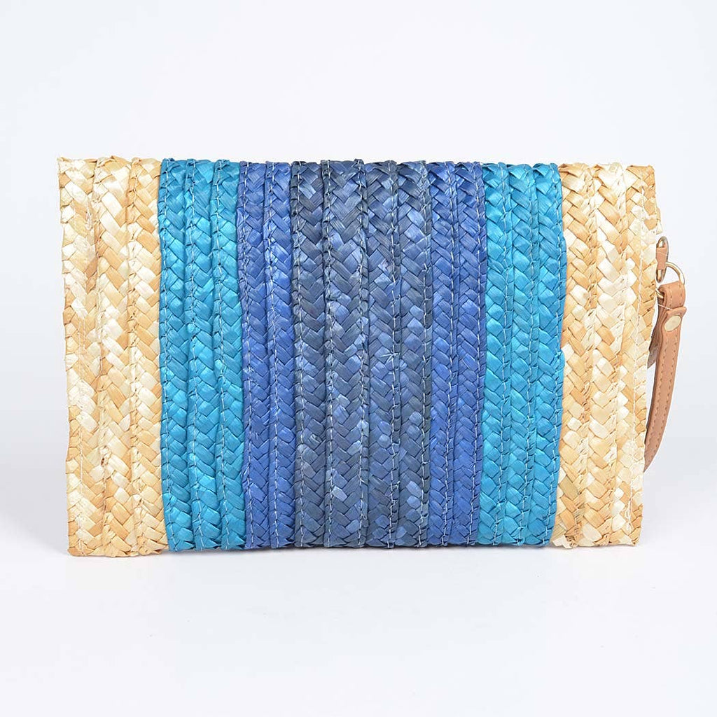 Straw Rainbow Envelope Purse: Yellow