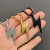 Stainless Steel Lightning  Necklace : Black