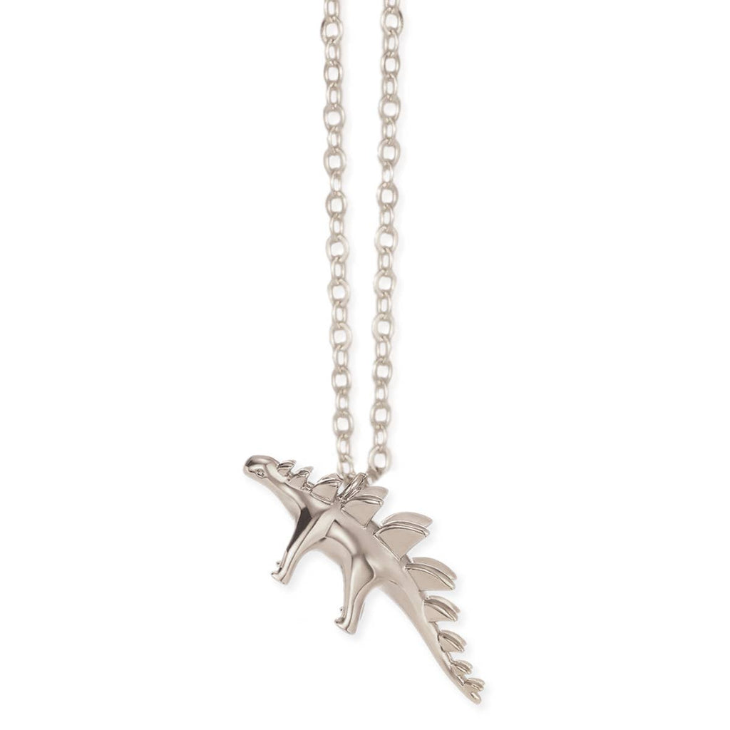 Silver Stegosaurus Necklace