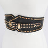 Studded Wide Stretch Belt: Black Gold