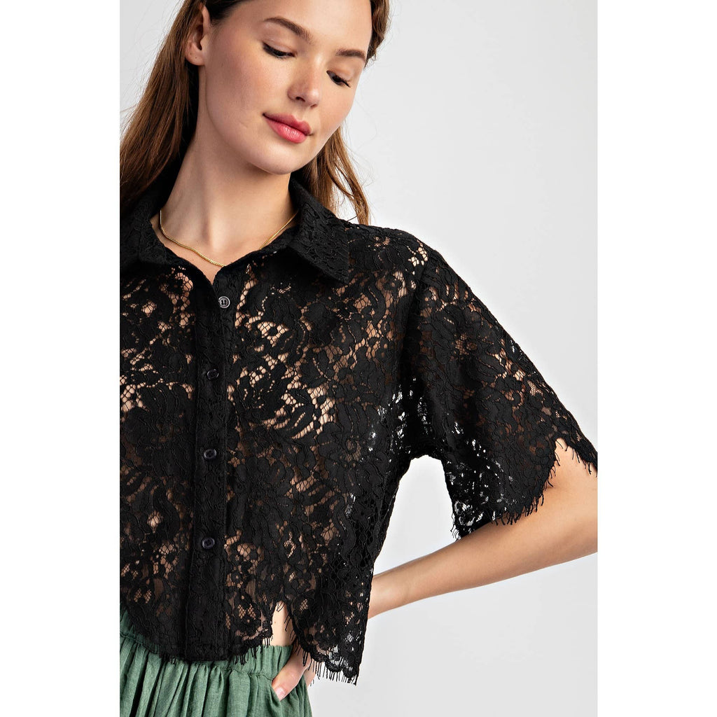 Scalloped Lace Blouse
