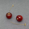 Resin Cherry Gold Plated Earrings