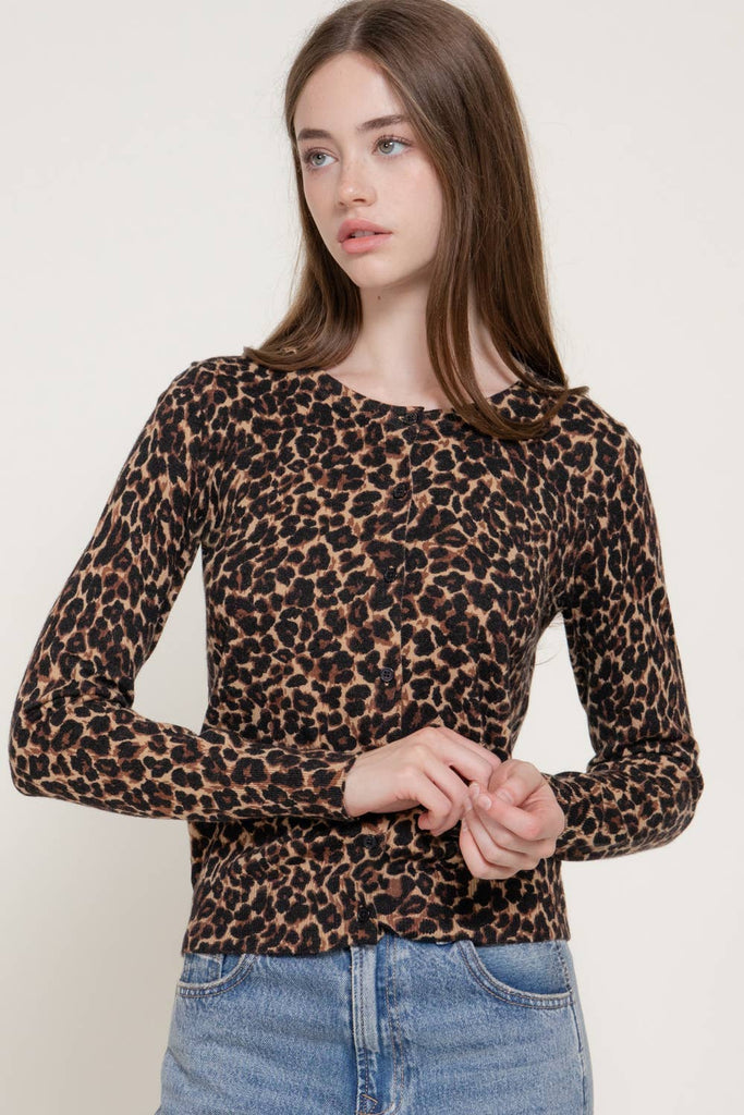 Leopard Print Long Sleeve Cardigan