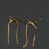 Gold Chain  Bow Stainless Steel Earrings