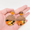 Wooden and Resin Earring: Blue Moon