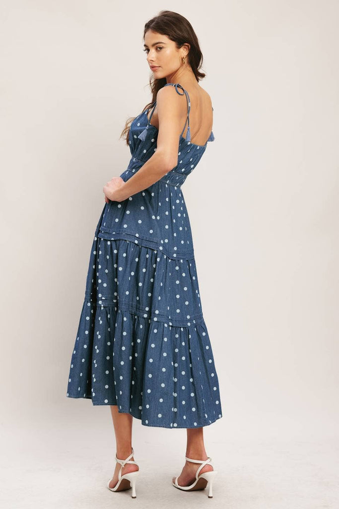 Lightweight Denim Dots Dress
