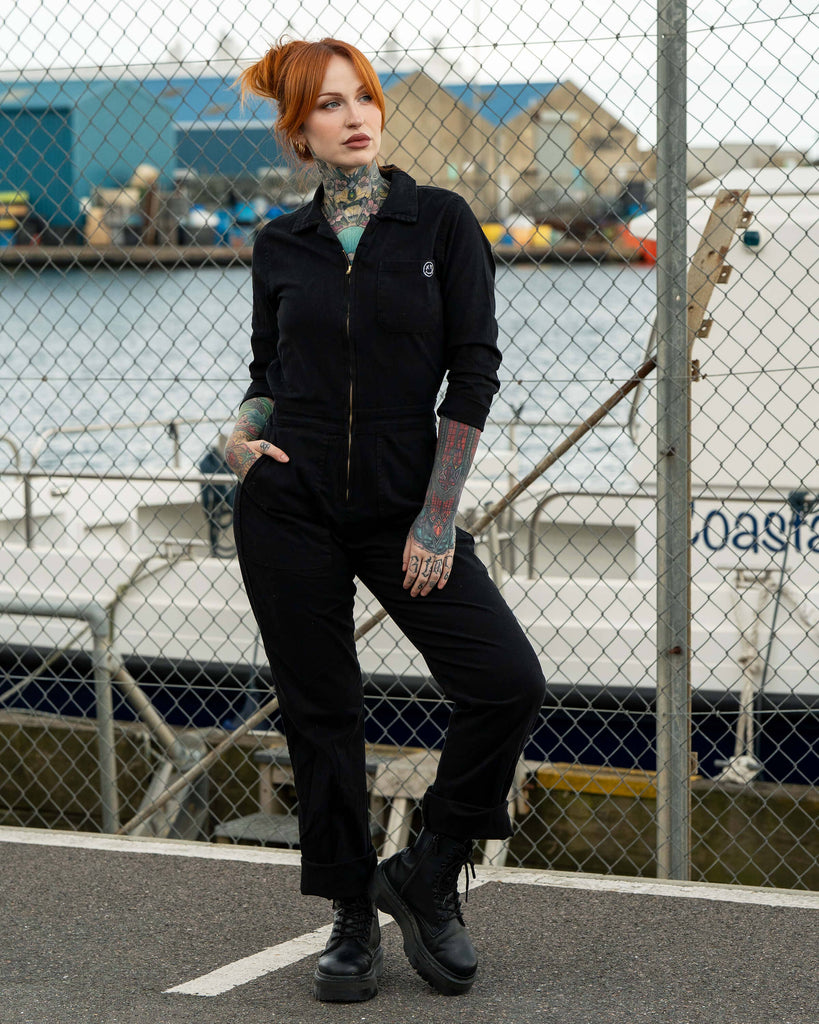Rebel Jet Black Boiler Suit