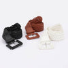 Braided Vegan Leather Buckle Belt: Camel