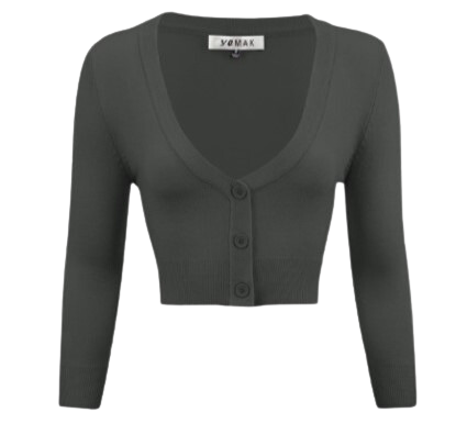 Charcoal Cropped Cardigan