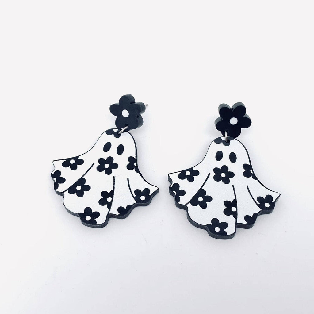 Flower Power Ghost Earrings