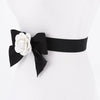 Parisienne Flower Bow Belt: Black