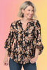 Ruffled Floral Fit Blouse