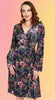 Floral Velvet Wrap Dress