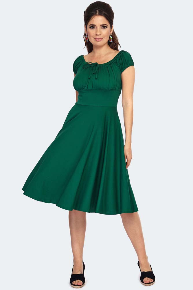 Forest Green Gathering Dress