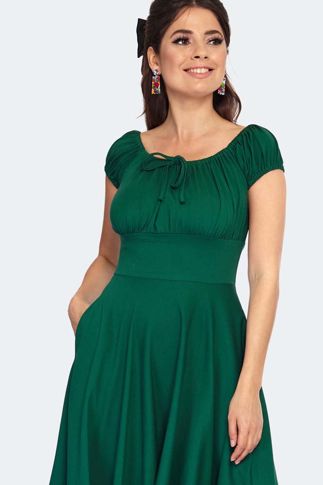 Forest Green Gathering Dress