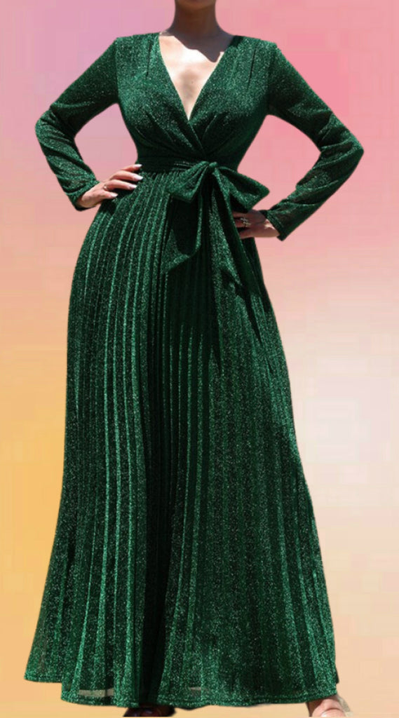 Emerald Glitter Maxi Dress