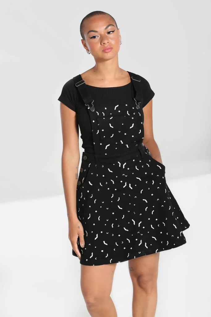 Bat Pinafore Denim Dress