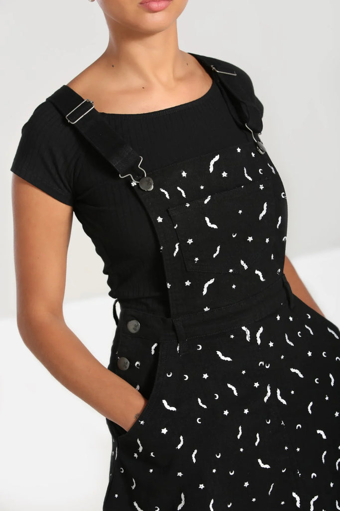 Bat Pinafore Denim Dress